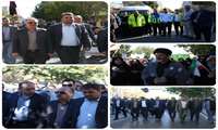 حضور رئیس دانشگاه علوم پزشکی خراسان شمالی و کارکنان در راهپیمایی ۱۳ آبان